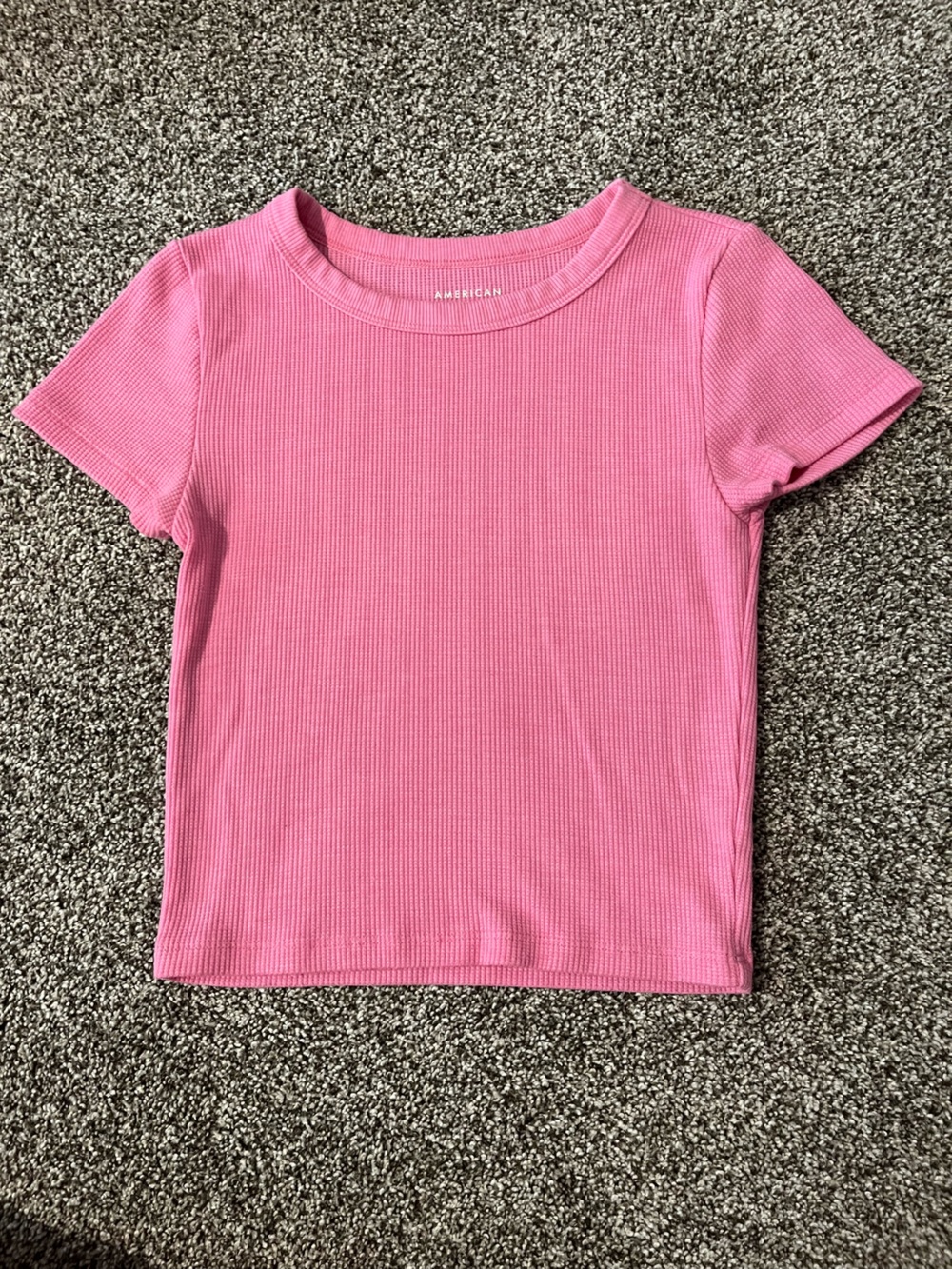 American Eagle Pink Hey Baby Waffle Tee